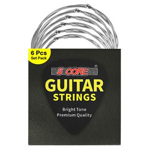 Cordes de guitare à 5 cordes, 6 pièces, jauge légère, nickel poli, ton brillant, accessoires pour guitare acoustique - Product Image 1
