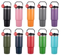 Tasses personnalisées tasse à café en acier inoxydable à double paroi isolée sous vide 20 oz 30 oz gobelet voyage tasse avec poignée