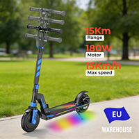 Trottinette électrique pliable E200 bleue, 24V 180W, en stock dans l'entrepôt UE, livraison rapide, trottinettes réglables pour adolescents
