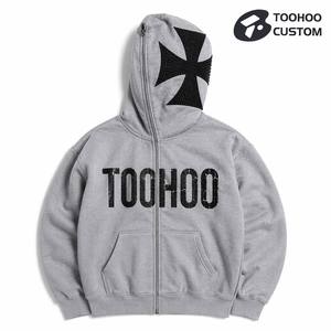Sudadera con capucha de invierno personalizada con cremallera completa, 400GSM, forro polar de algodón de alto gramaje, estilo oversize, streetwear, OEM ODM, directo de fábrica, entrega rápida - Product Image 3