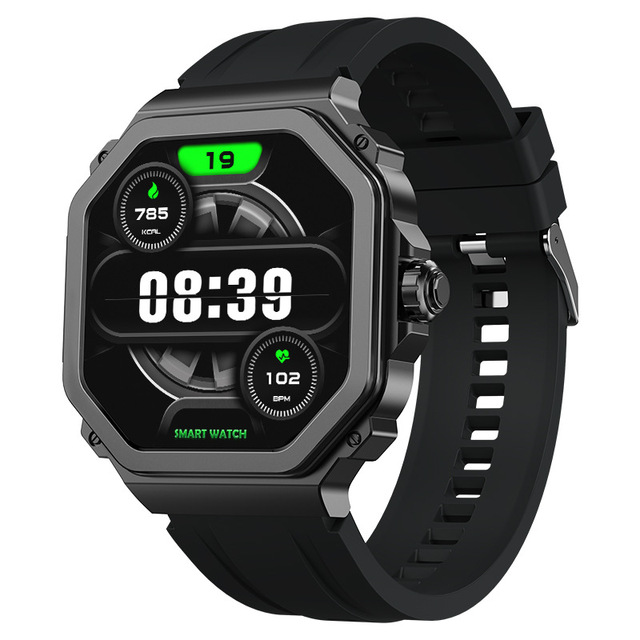 T63 1.43" AMOLED Rugged Smart Watch for Call Health Monitoring Multi-Sport Modes IP68 Waterproof Silicone Magnetic IOS&Android