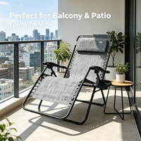 Fauteuil de plage pliant à double usage, haute extensibilité, avec support métallique réglable, inclinable à gravité zéro pour l'extérieur - Vente en gros
