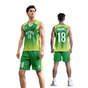 Camiseta de <span class=keywords><strong>Voleibol</strong></span> con Diseño Personalizado, Conjunto de <span class=keywords><strong>Voleibol</strong></span> Verde Personalizado <span class=keywords><strong>para</strong></span> Hombres, Mujeres, Unisex, Club, Equipo, Adultos - Product Image 1