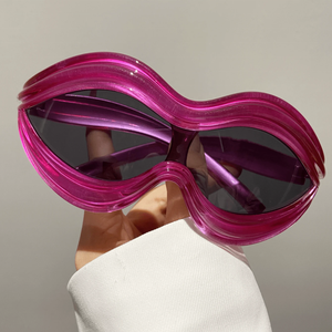 Modische Sexy Übergroße Katzenaugen-Sonnenbrille für Damen 2024 Luxusmarke Y2k Punk Einteilige Sonnenbrillen für Frauen Wrap-Around-Brillen - Product Image 1