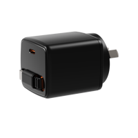 Pengisi Daya Cepat PD 3.0 45W GaN dengan Kabel Retractable untuk Laptop & Ponsel - Dua Port Tipe-C Pasokan Pabrik Asli