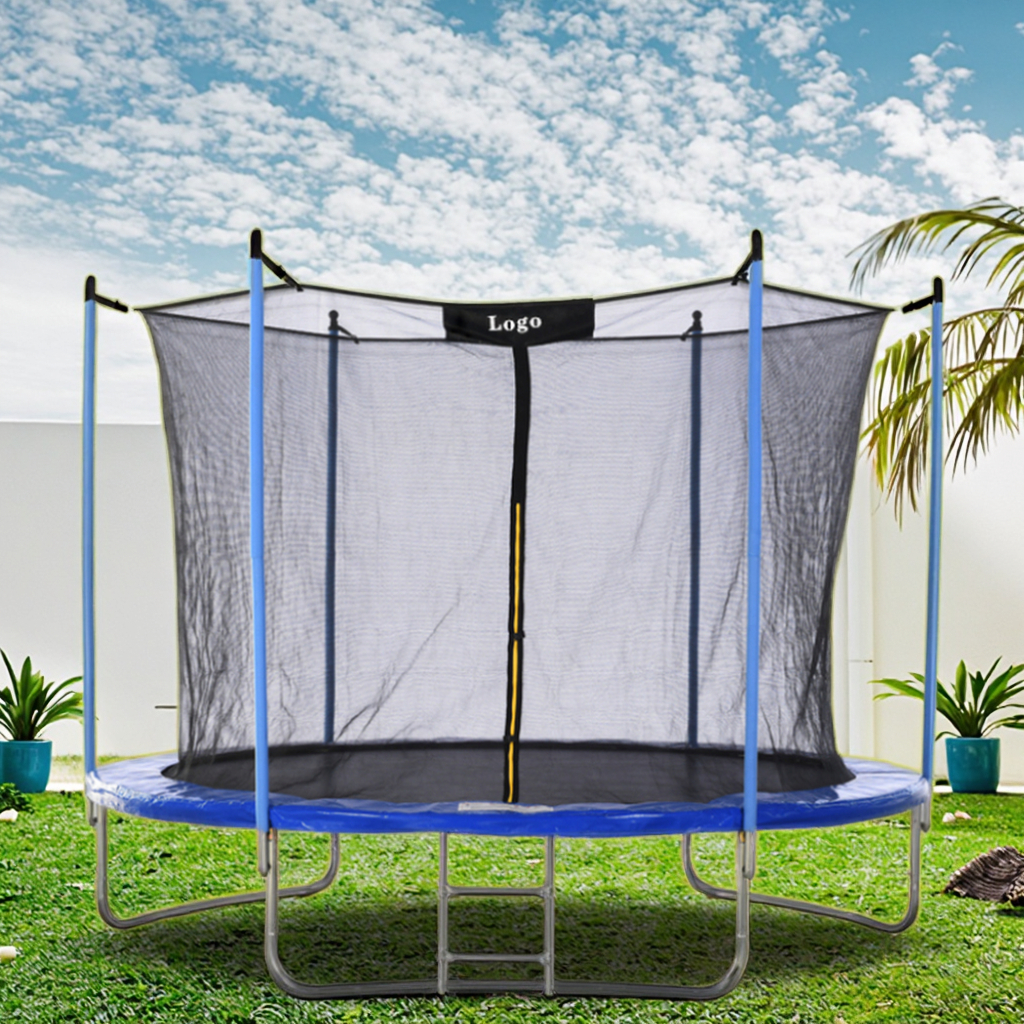 Zoshine Thick-walled Steel Pipe Trampoline for Outdoor Courtyards with High Elasticity Springs Supporting up to 300 Pounds