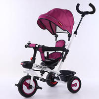 Nuevo modelo 4 en 1 Triciclo de bebé de alta calidad con asiento giratorio 360 rueda EVA altura ajustable mano empujar triciclo para niños