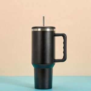 Vaso Térmico de Acero Inoxidable de 30oz, 40oz, 50oz, Vaso de Viaje con Aislamiento al Vacío, con Asa y Tapa con Pajita - Product Image 5