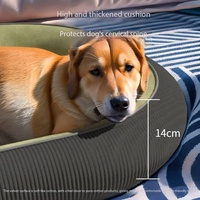 Lit pour chien rond portable, canapé en nylon et velours côtelé, coussin amovible et lavable, utilisation toutes saisons, tapis de couchage pour animaux de compagnie, vente en gros