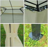 Gazebo de Metal de Alta Calidad con Estructura de 3*4*2.6m, Carpa Decorativa de Hierro Forjado para Exteriores, Gazebos Romanos en Venta