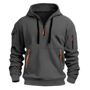 Sudadera polar con media cremallera y logotipo en relieve para colecciones minoristas contemporáneas - Product Image 1