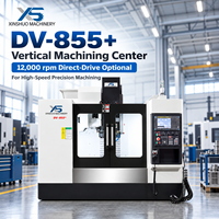 Centre d'usinage CNC DV855+ 3 axes BT40 avec système FANUC, table 1000x500mm, 380V, machine de découpe de métaux robuste, 10000 tr/min