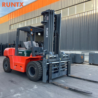 Chariot élévateur diesel Runtx en promotion, 7 tonnes, avec moteur chinois ou japonais en option, avec déplaceur latéral, positionneur de fourches en option
