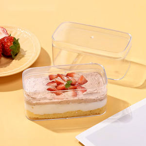 Boîte de rangement carrée en plastique acrylique conteneur PS <span class=keywords><strong>transparent</strong></span> avec couvercle alimentaire chocolat bonbons Biscuit pâtisserie faveur de <span class=keywords><strong>mariage</strong></span> étui cadeau - Product Image 2