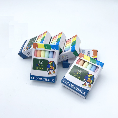 Wholesale cheap dust free color chalk 12pcs a box of kids drawing chalk