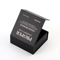 Boîte rigide magnétique pliable noire, emballage de luxe personnalisé pour parfums, boîtes en papier pour vêtements, produits de lavage, coffret de beauté