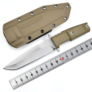 Couteau de chasse EDC ER Outdoor en acier inoxydable, manche en caoutchouc de 5,8 mm d'épaisseur, OEM DIY, ouverture rapide par bouton-poussoir coulissant - Product Image 5