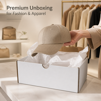 Boîte d'emballage personnalisée en carton ondulé blanc pur de qualité supérieure pour marques de mode, boîte d'expédition de luxe pour vêtements et chapeaux