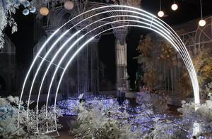 ซุ้มโค้งเหล็กตกแต่งงานแต่งงานกลางแจ้งในร่มสำหรับงานปาร์ตี้  แบบวงกลม  นำกลับมาใช้ใหม่ได้  ถอดประกอบได้  พร้อมไฟ LED  สำหรับตกแต่งฉากหลัง - Product Image 4