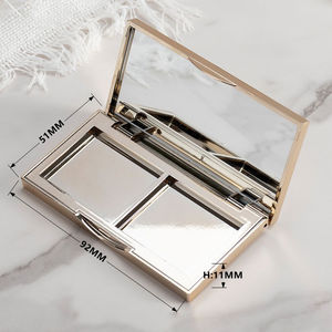 批发矩形金色眼影盒2个隔间设置粉末遮瑕膏2个使用空紧凑型 - Product Image 2