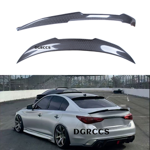 Original for Q50 Q50S Q50L PSM Style Honeycomb Carbon Fiber Non Perforated <b>Rear</b> <b>Spoiler</b> Trunk Wing 2013-2023 Carbon - Product Image 1