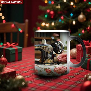 Mug personnalisé 11oz en céramique noire givrée, changeant de couleur à la chaleur, pour événements et célébrations - Product Image 1