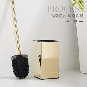 ชุดแปรงขัดห้องน้ำสแตนเลสสีทองแบบตั้งพื้นสำหรับห้องน้ำ - Product Image 2
