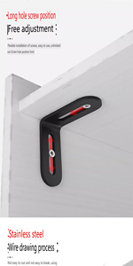 Fixateur d'angle en acier inoxydable à double tête mobile, réglage du code d'angle, trou long, fixation à 90 degrés, pièce de connexion, support en forme de L - Product Image 2