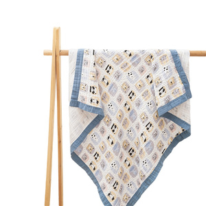 Serviette <span class=keywords><strong>de</strong></span> bain pour bébé en mousseline <span class=keywords><strong>de</strong></span> coton biologique 100% personnalisée couvertures Babi à motif <span class=keywords><strong>de</strong></span> dessin animé mignon couverture bébé en mousseline à <span class=keywords><strong>6</strong></span> couches - Product Image 3