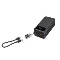 Batterie externe 20000 mAh 35W avec câble intégré, charge rapide, chargeur portable 20000 mAh PD USB C pour ordinateur portable