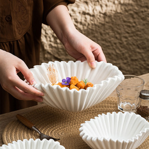 Ensaladera de Porcelana de Alta Gama, Estilo Europeo, para Hogar, Restaurante, Frutas, Dulces, Aperitivos, Decoración de Hotel, Apta para <span class=keywords><strong>Microondas</strong></span> - Product Image 1