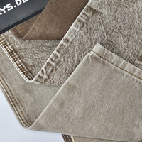 Tissu en denim brun 100 % coton 11,1 oz, tissé sergé lourd et rigide, non extensible, textile durable pour vêtements de travail et jeans