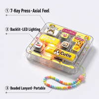 Porte-clés anti-stress LED 7 touches de Noël, design animal mignon, pendentif de sac à dos, cadeau fantaisie, vente en gros