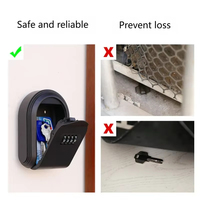 Caja de Seguridad con Cerradura de Combinación de 4 Dígitos, de Plástico ABS Resistente a la Intemperie, con Acabado Brillante, para Montar en la Pared, para Herramientas, Almacenamiento de Seguridad en Exteriores, para el Hogar