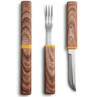 Couteaux de cuisine et accessoires : Ensemble de 2 pièces en acier pour découpe, couteau de chef, couteau à trancher, fourchette en acier et ensemble couteau-fourchette