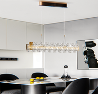 Lustre en cristal série Sky City, moderne, haut de gamme, hauteur réglable, LED, or, taille moyenne