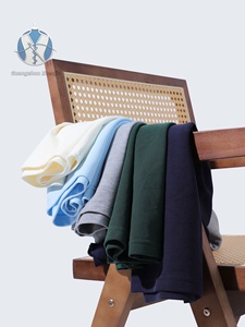 Étiquettes sans logo, stock disponible, OEM/ODM disponible. Chemise <span class=keywords><strong>pour</strong></span> homme en coton <span class=keywords><strong>piqué</strong></span> tricoté 240g, coupe ample, unie, vintage, respirante et absorbant l'humidité - Product Image 2