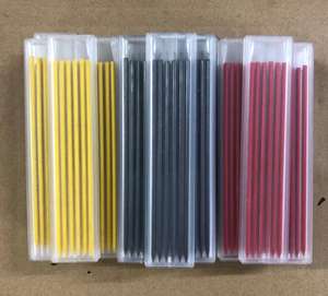 Crayon de charpentier mécanique pour le travail du bois, pour trous profonds, avec boîte en PVC solide, ensemble de crayons en plastique et métal avec recharge et taille-crayon - Product Image 6