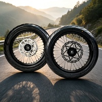 Kit haute performance pour vélo électrique KYZ Sur-Ron Light Bee X, jeu de roues à rayons en alliage d'aluminium Supermoto Motard de 17 pouces, 80/90-17 100/80-17