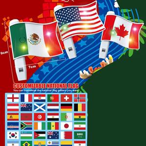2026 Football Match Cheering Toys Promotion Gift Whistle Toy With Light Sports Soccer Cheering Whistle with Customized Flags