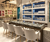 Meubles de magasin de bijoux en MDF de luxe moderne avec éclairage LED, étagères murales durables, comptoir design, vitrine de présentation de bijoux pour