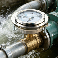 Stainless Steel Back Connection Manometer Oil Filled High Accuracy 1.6% Air Gas Pressure Gauge 0~60kPa Multi-Unit (psi Bar)