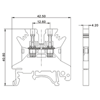 Bloc de bornes à vis 600V 30A pour conducteur en aluminium >30AWG, contact en laiton, 12 pôles, isolation PA66 XLCF FR 5N pour alimentation électrique