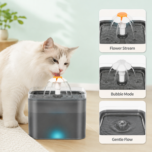 Bebedero para Gatos Ultra Silencioso, Dispensador Automático de Agua con Luz LED, Capacidad de 2L, Filtro, Material PP, Recargable - Product Image 2