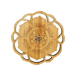 Posavasos de bambú con forma de flor, resistentes al calor, para tazas y teteras - Product Image 5