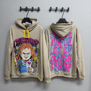 Ropa de hombre sudaderas con capucha de alta calidad 100% algodón ropa de calle pesada que es un montón horrible de Sudadera con capucha de jarabe para la tos para hombres - Product Image 5