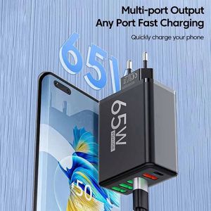 อะแดปเตอร์แปลงไฟแบบ Universal QC3.0 65W ชาร์จเร็ว USB 6 พอร์ต รองรับ PD คู่ สำหรับโทรศัพท์มือถือ - Product Image 5