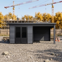 Abri de jardin mobile moderne en WPC à installation facile, abri à outils extérieur en bois, maisons en bois robustes avec verre pare-balles pour appartements
