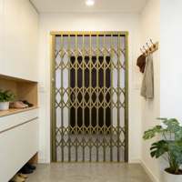 Puerta Corredera de Acero Inoxidable, Segura y Antirrobo, Puerta de Rejilla de Seguridad de Empuje y Tracción para el Hogar y la Tienda