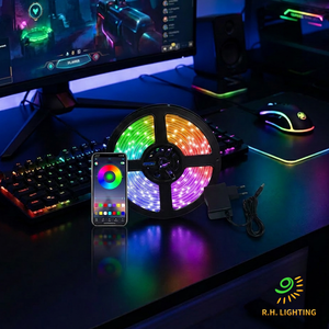 Ruban LED RGB Joystar pour Décoration de Salle de Jeu, 20m, 24V, <span class=keywords><strong>Puce</strong></span> 4848, Télécommande 44 Touches, Contrôle par APP, PCB 8.8mm, IP20 avec Adaptateur UE - Product Image 1